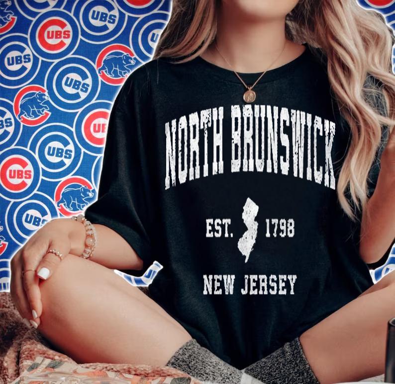 North Brunswick New Jersey Nj Vintage Athletic Sports Design Shirt woman shirt
