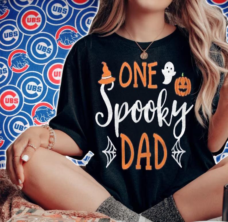 Funny Cute Matching Halloween Family Shirts One Spooky Dad Shirt woman shirt