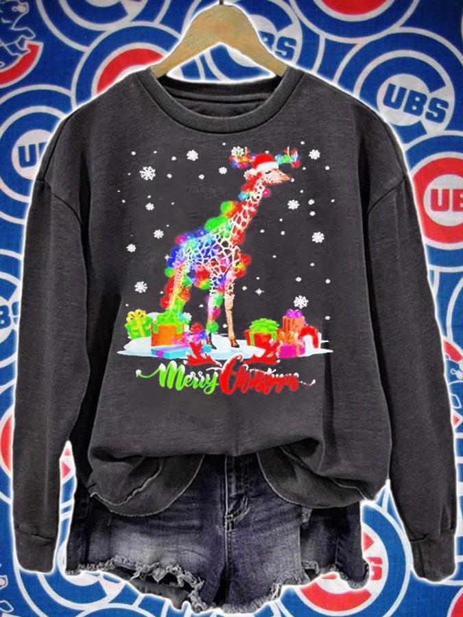 Giraffe Animal Merry Christmas Party Family Matching Shirt