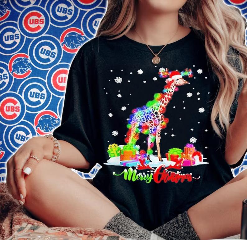 Giraffe Animal Merry Christmas Party Family Matching Shirt