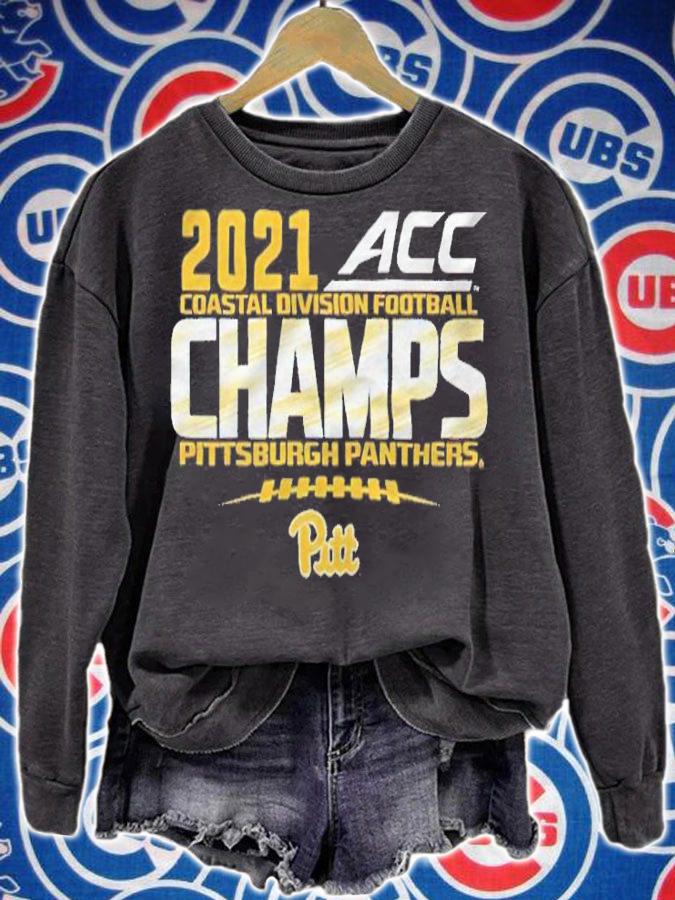Pittsburgh Panthers 2021 Acc Coastal Division Football Champs logo T-shirt