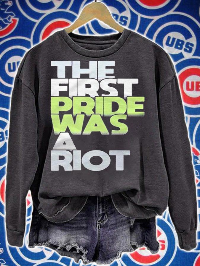 The First Pride Was A Riot Agender Flag Lgbtqia Themed Print Shirt sweatshirt