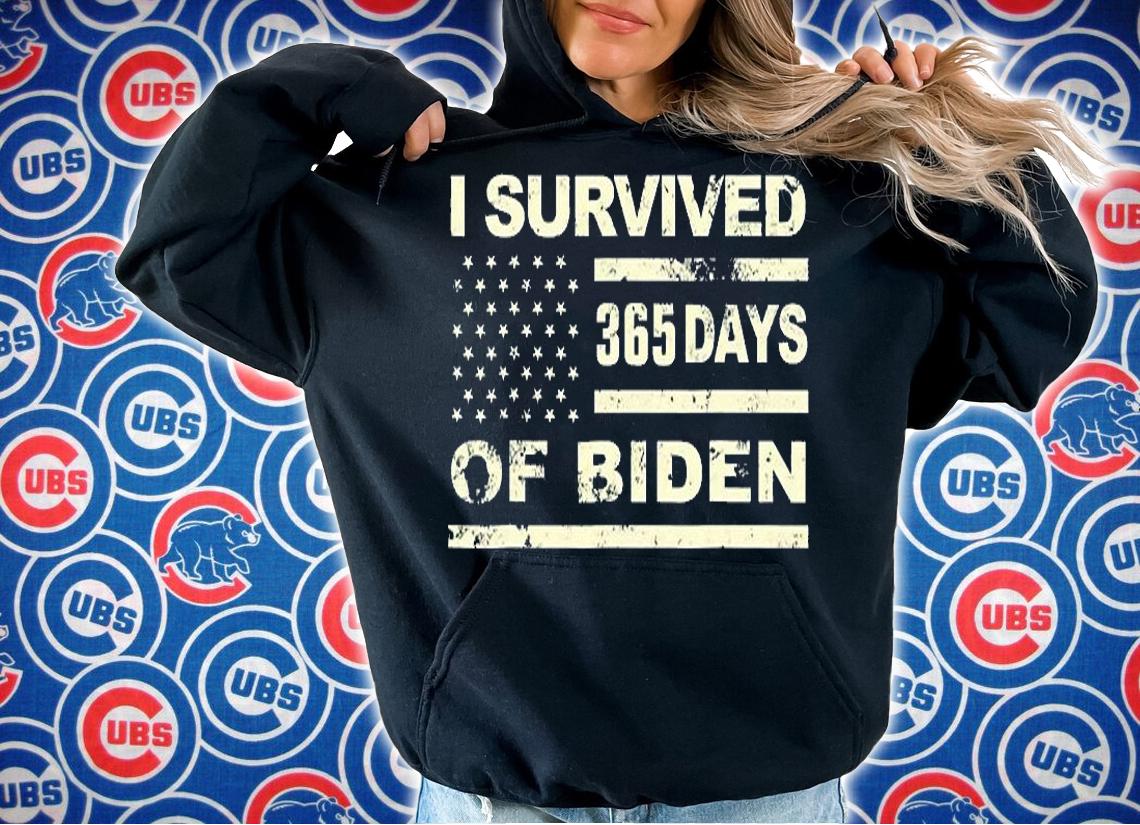 I Survived 365 Days Of Biden USA Flag T-Shirt hoodie