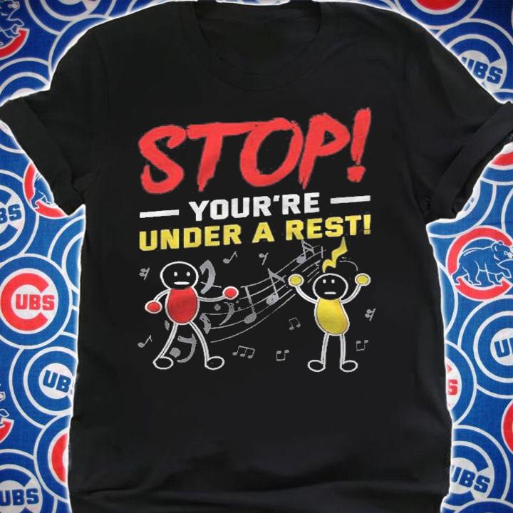 Stop Youre Under A Rest Musician Funny Music Pun T-shirt