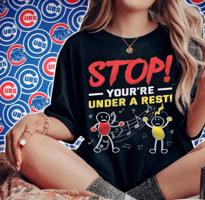 Stop Youre Under A Rest Musician Funny Music Pun T-shirt