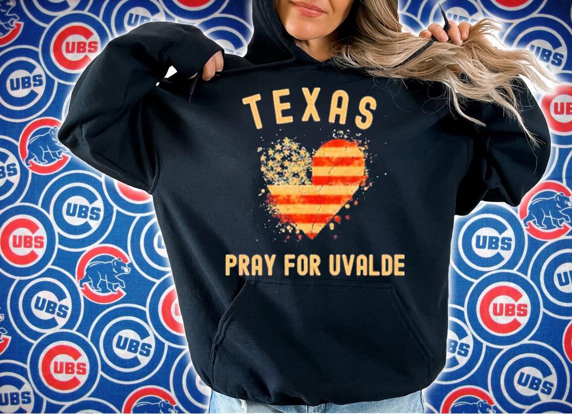 Texas Pray For Uvalde Heart American Flag Shirt hoodie