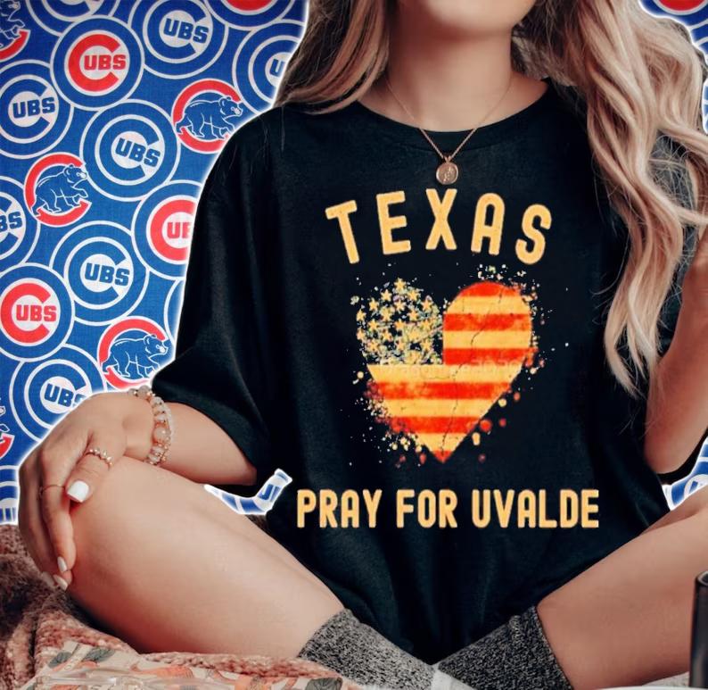 Texas Pray For Uvalde Heart American Flag Shirt woman shirt