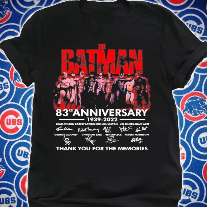 The Batman 83rd Anniversary 1939 2022 Thank You For The Memories Signature t-shirt shirt