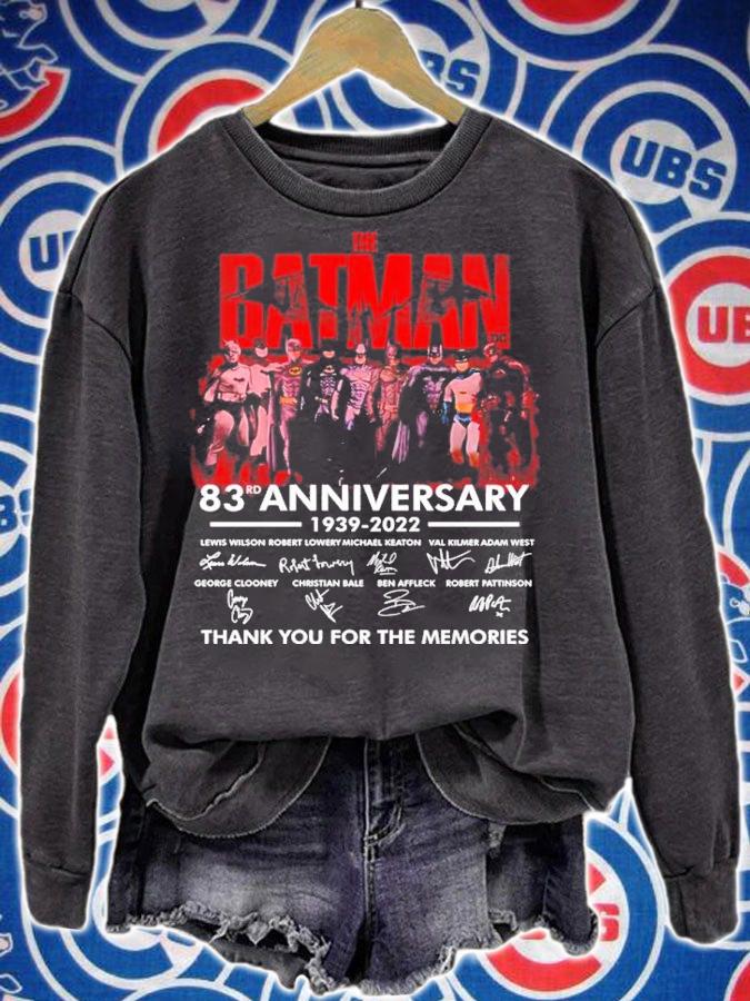 The Batman 83rd Anniversary 1939 2022 Thank You For The Memories Signature t-shirt sweatshirt