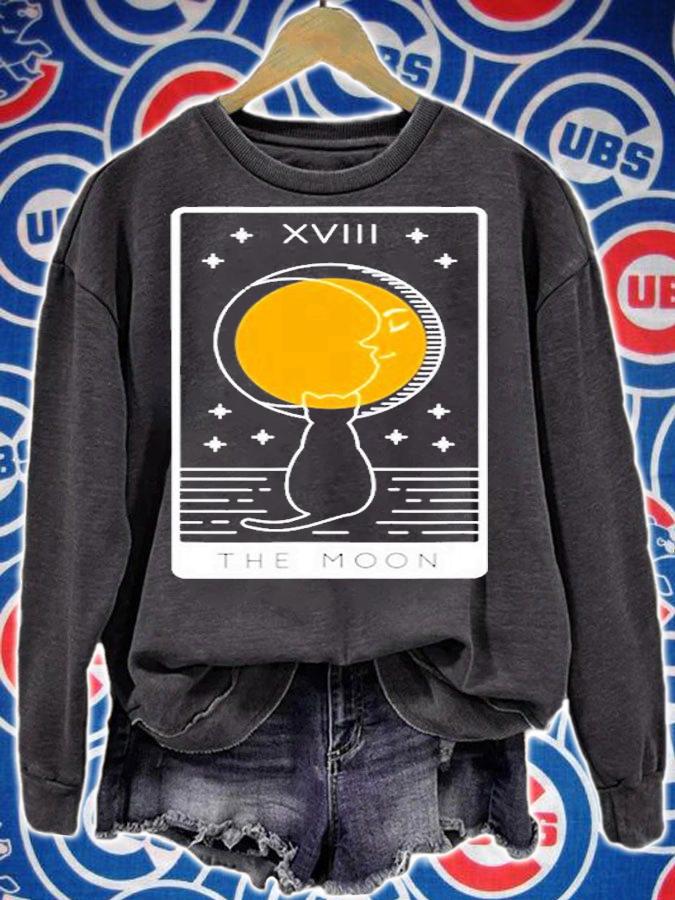 The Moon Tarot Card Xviii Tarot Card Number 18 Occult Witchy T-Shirt sweatshirt