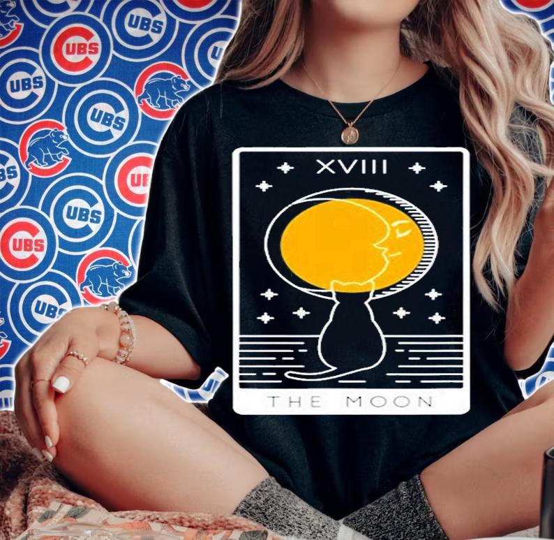 The Moon Tarot Card Xviii Tarot Card Number 18 Occult Witchy T-Shirt woman shirt