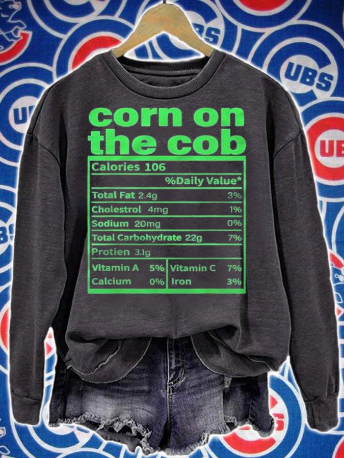 Corn On The Cob Nutrition Facts Funny Thanksgiving Food Shirt sweatshirt