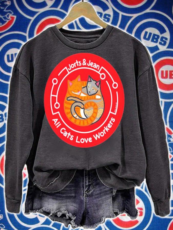 Jorts And Jean All Cats Love Workers Shirt sweatshirt