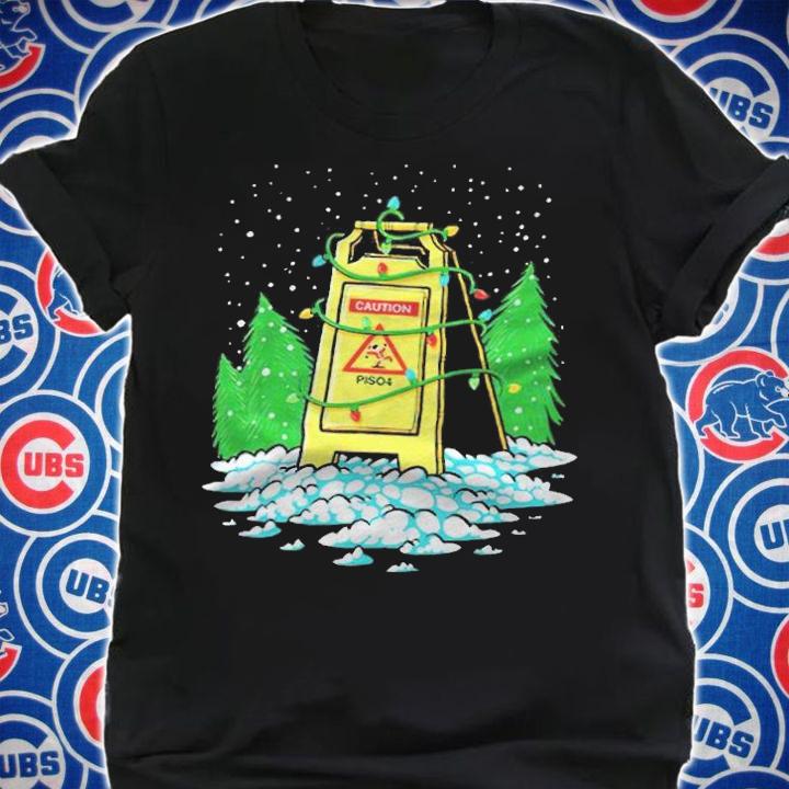 Piso4 Wet Floor Holiday Caution light Christmas T-shirt shirt