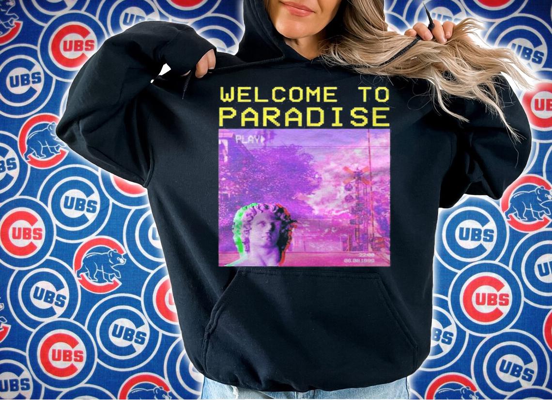 Welcome To Paradise Retro Aesthetic Vaporwave Meme Design Shirt
