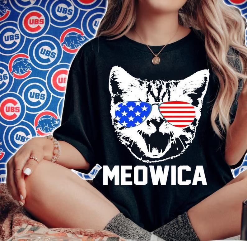4th of July meowica t-shirt woman shirt