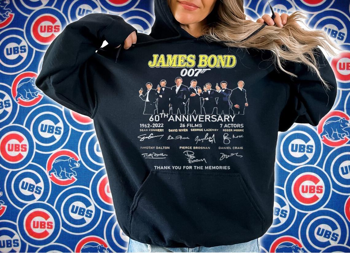 James Bond 007 60th Anniversary Signatures Thank You For The Memories Shirt hoodie