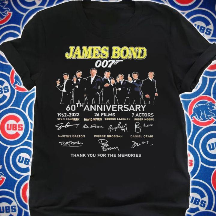 James Bond 007 60th Anniversary Signatures Thank You For The Memories Shirt shirt