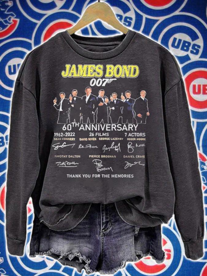 James Bond 007 60th Anniversary Signatures Thank You For The Memories Shirt sweatshirt