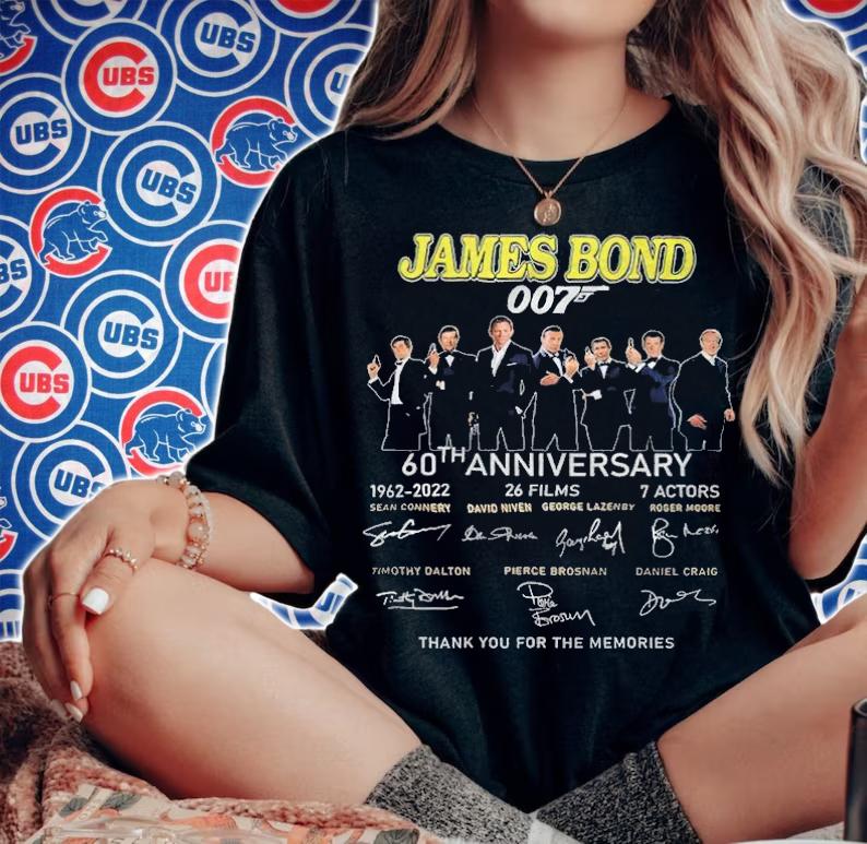 James Bond 007 60th Anniversary Signatures Thank You For The Memories Shirt woman shirt