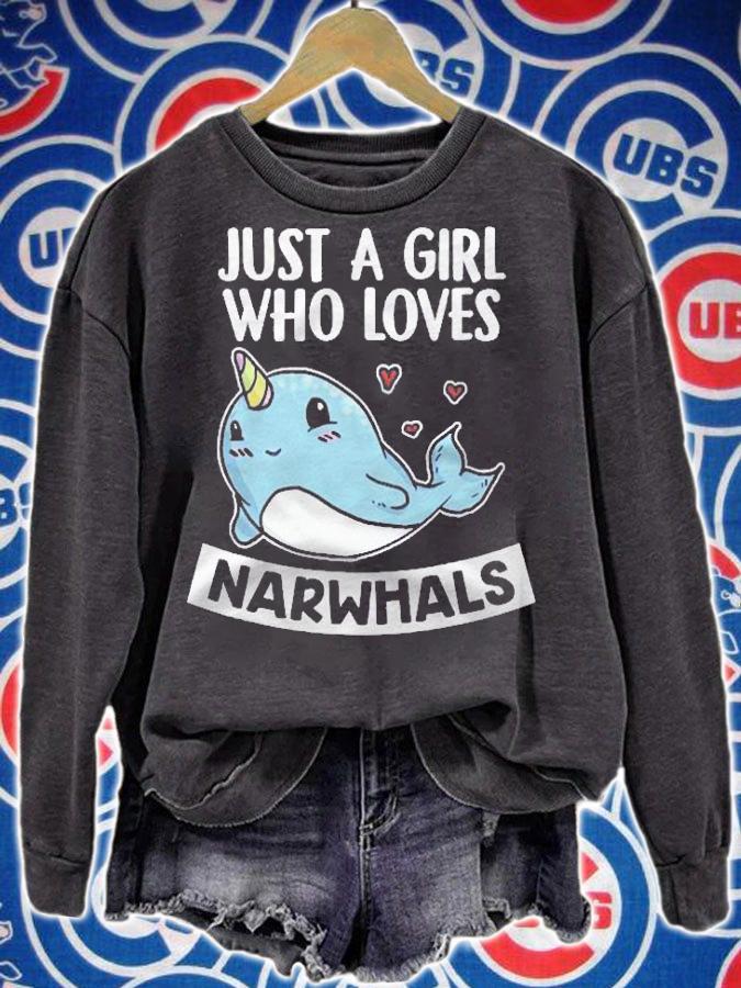 Just A Girl Who Loves Narwhals Cute Unicorn Narwhal Costume shirt