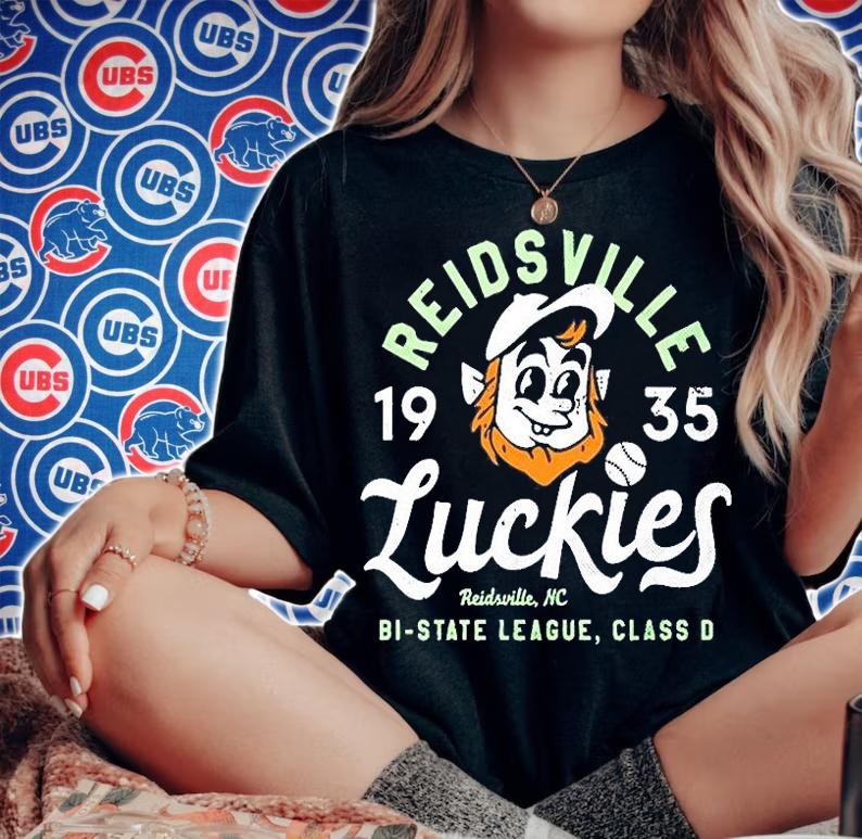 Reidsville Luckies North Carolina Vintage Minor League Baseball T-Shirt woman shirt