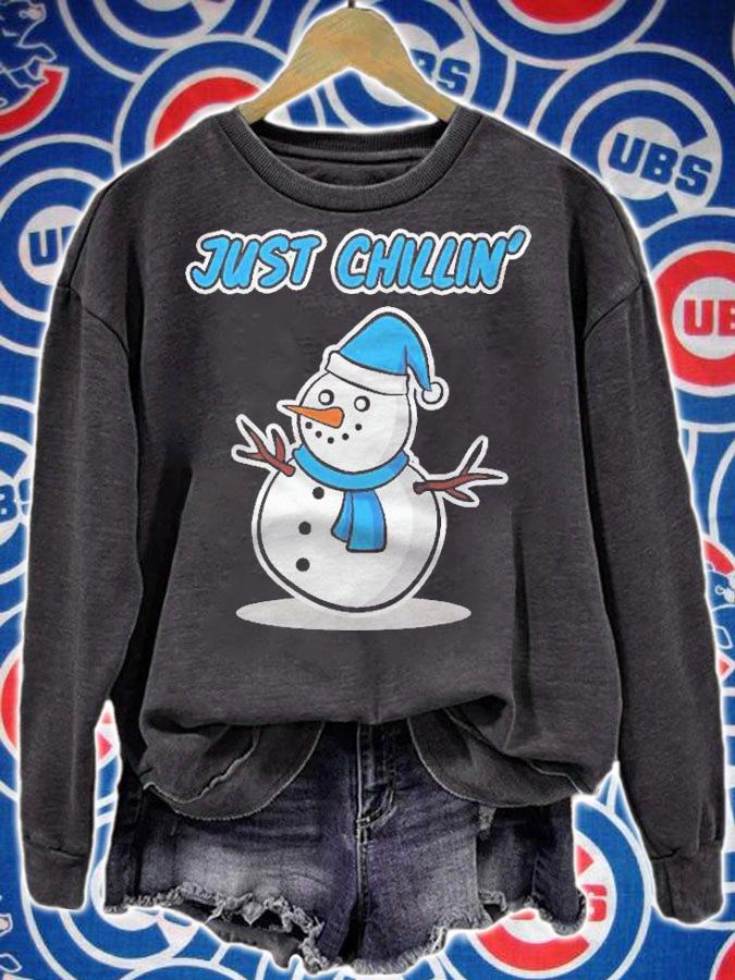 Snowman Shirt For Women In Winter  Just Chillin Shirt sweatshirt