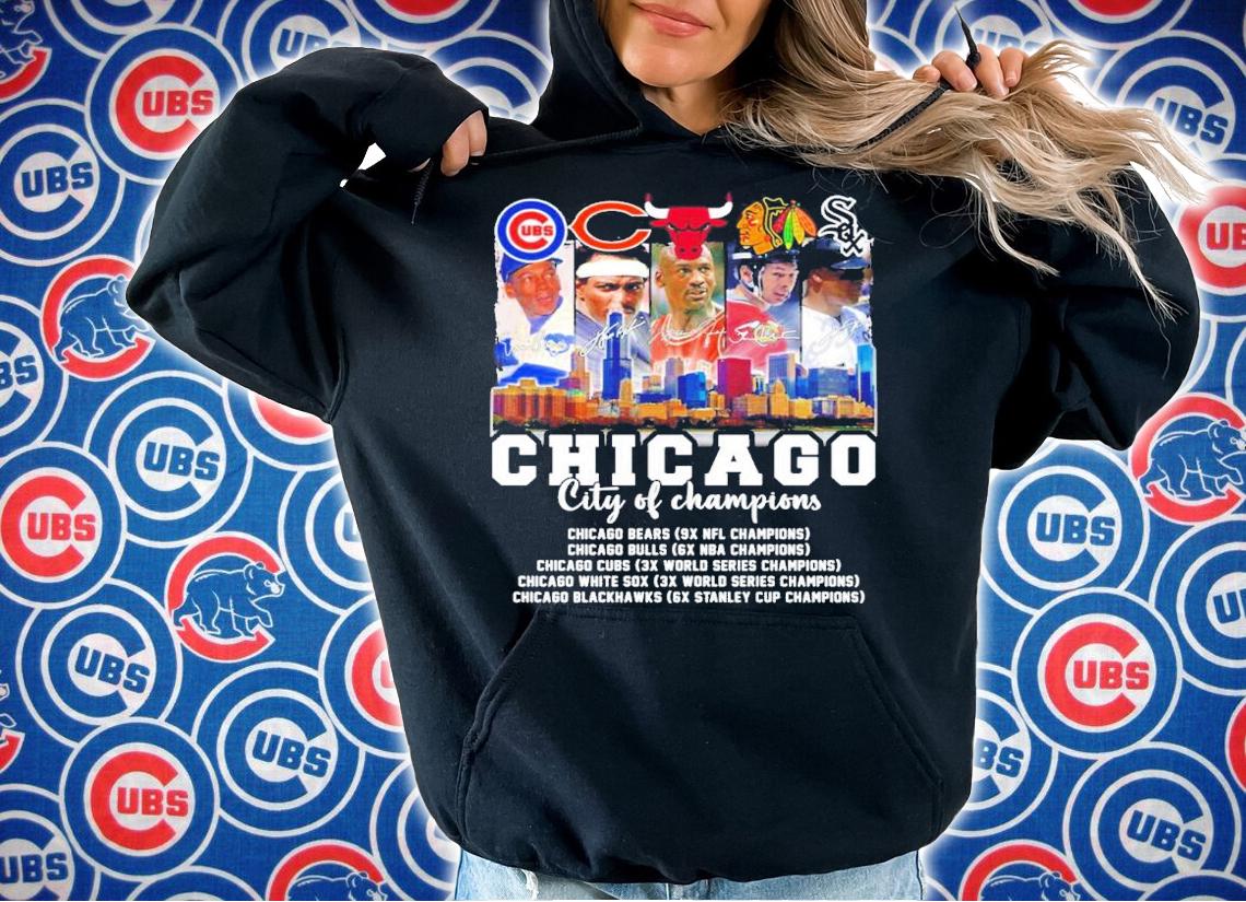 Chicago City Of Champions Chicago Bears Chicago Bulls Chicago Cubs Chicago White Sox Signatures Shirt hoodie
