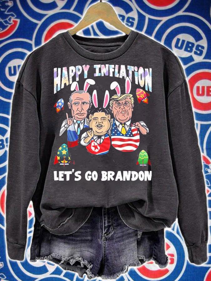 Funny Easter Bunny Biden Putin Kim Jong Un Happy Inflation Lets Go Brandon T-Shirt