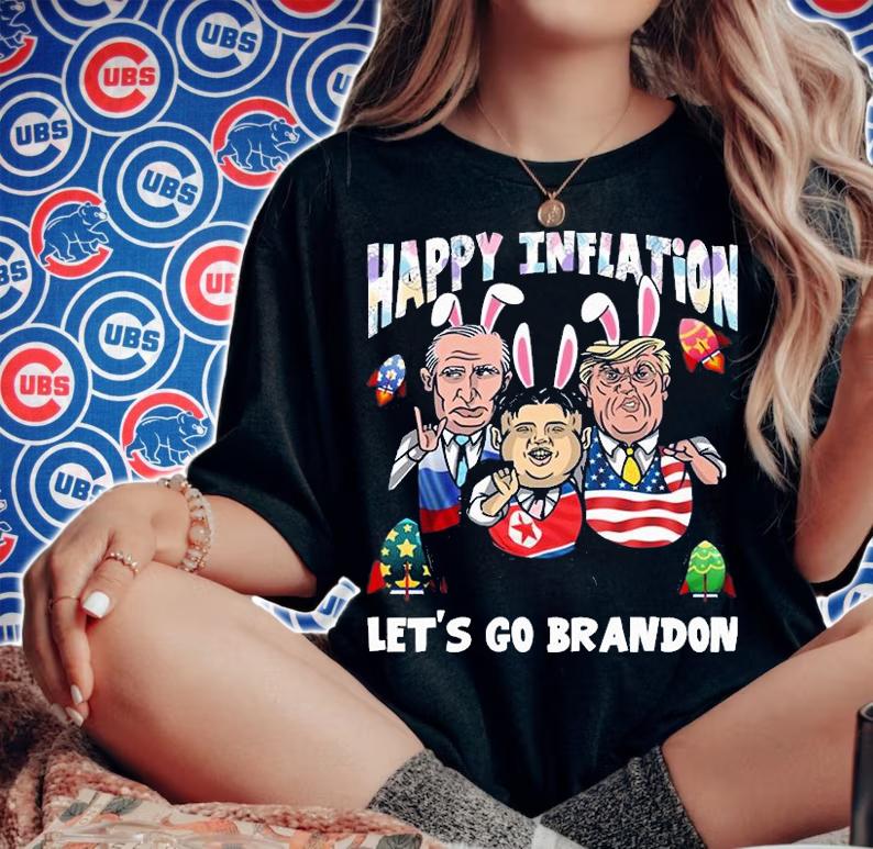 Funny Easter Bunny Biden Putin Kim Jong Un Happy Inflation Lets Go Brandon T-Shirt