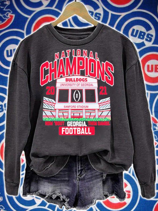 Georgia Bulldogs Blue 84 College Football Playoff National Champions Stadium Schedule 2021 Shirt