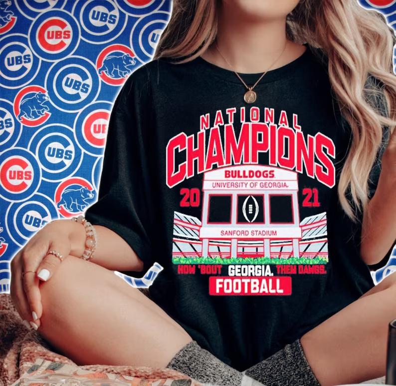Georgia Bulldogs Blue 84 College Football Playoff National Champions Stadium Schedule 2021 Shirt