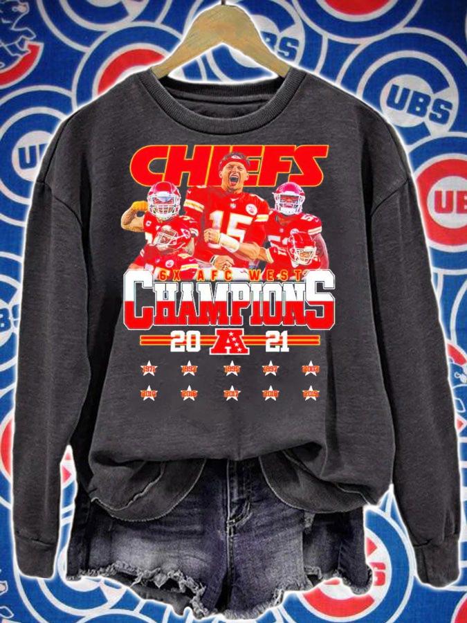 Kansas City Chiefs 6X AFC West Champions 2021 Shirt sweatshirt