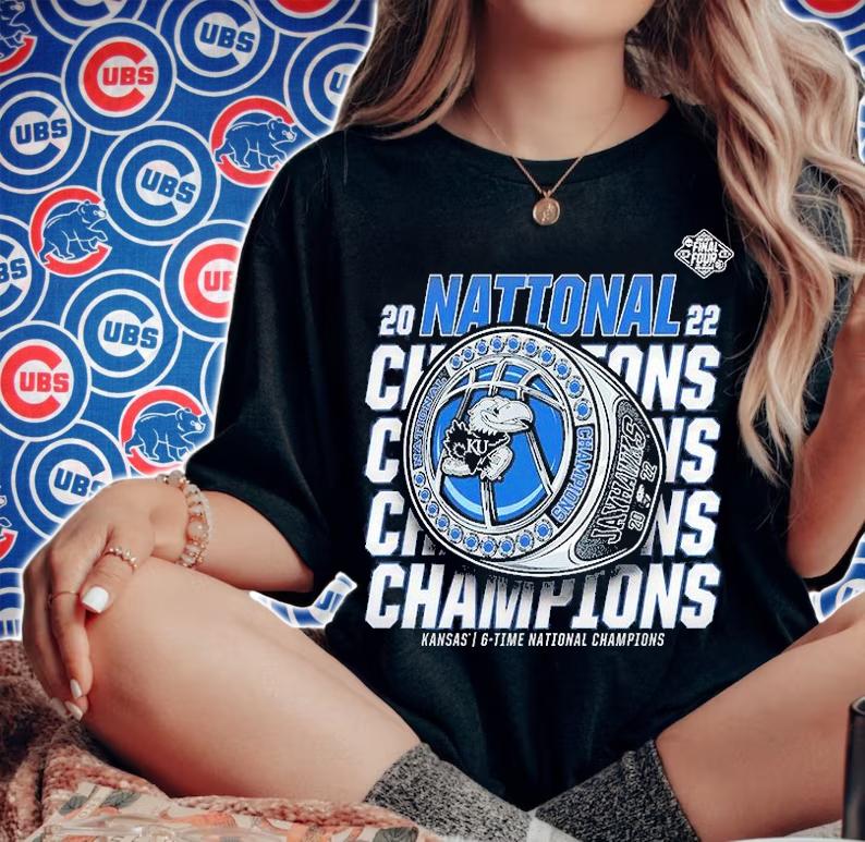Kansas Jayhawks 2022 NCAA Men's Basketball 6 Time National Champions Kansas T-Shirt woman shirt