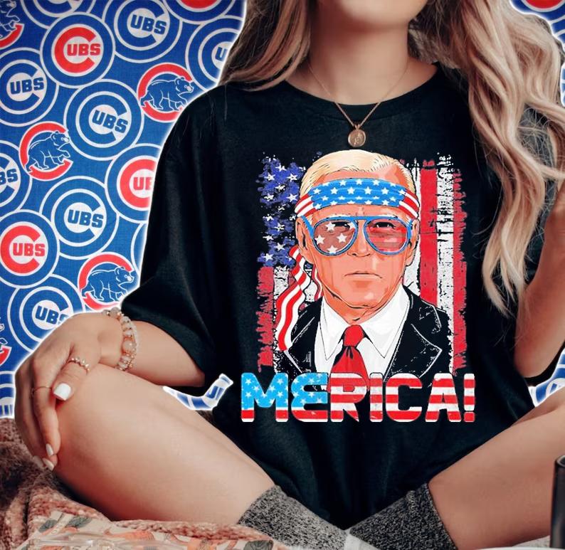Patriotic Joe Biden Merica 4th of July Sunglasses USA Flag T-Shirt woman shirt