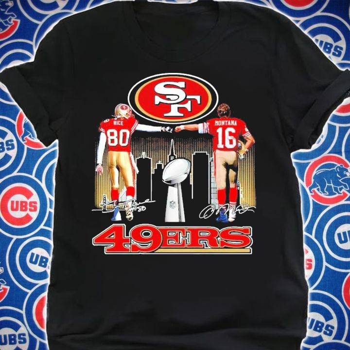 San Francisco 49ers Jerry Rice Vs Joe Montana Signatures Shirt
