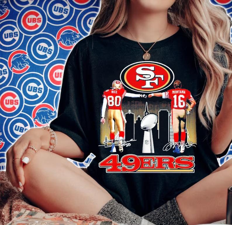San Francisco 49ers Jerry Rice Vs Joe Montana Signatures Shirt