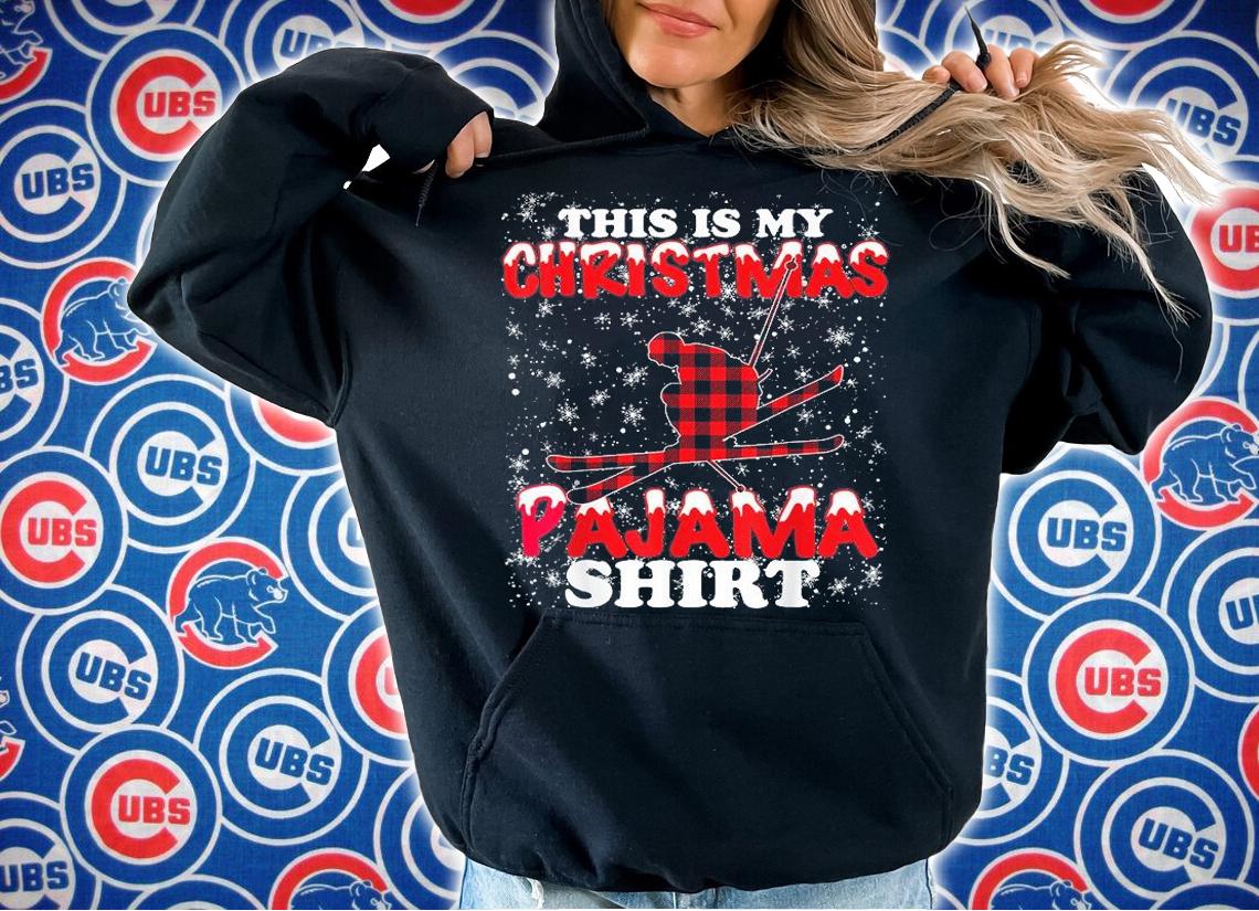 Skier Gifts This Is My Christmas Pajama Funny Skiing T-Shirt