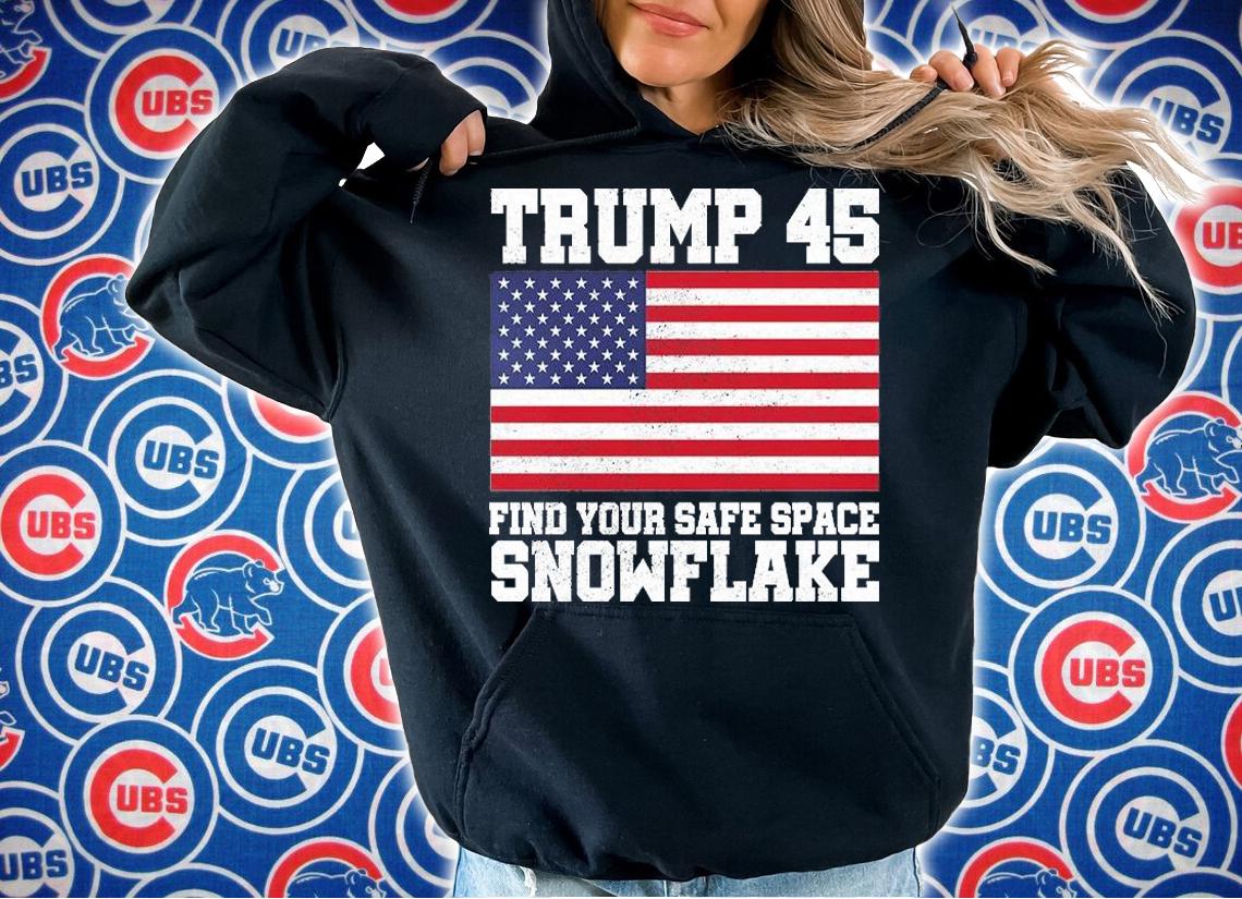 Trump 45 Find Your Safe Place Snowflake USA Flag T-Shirt