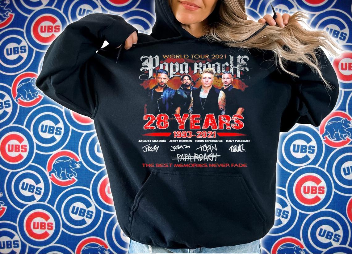 World tour 2021 Papa Roach 28 years 1993-2021 signatures shirt hoodie