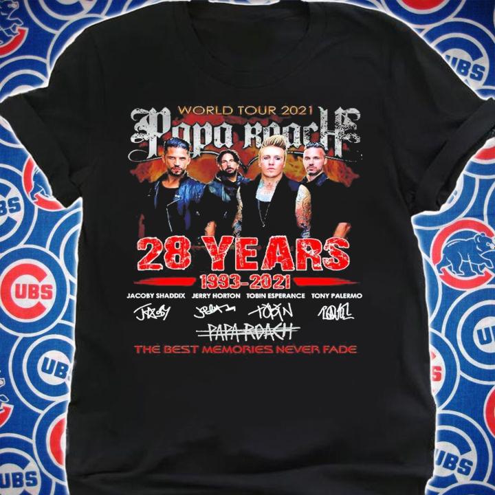 World tour 2021 Papa Roach 28 years 1993-2021 signatures shirt shirt