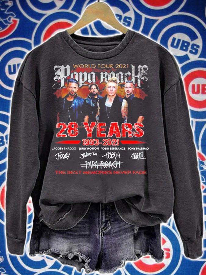 World tour 2021 Papa Roach 28 years 1993-2021 signatures shirt sweatshirt