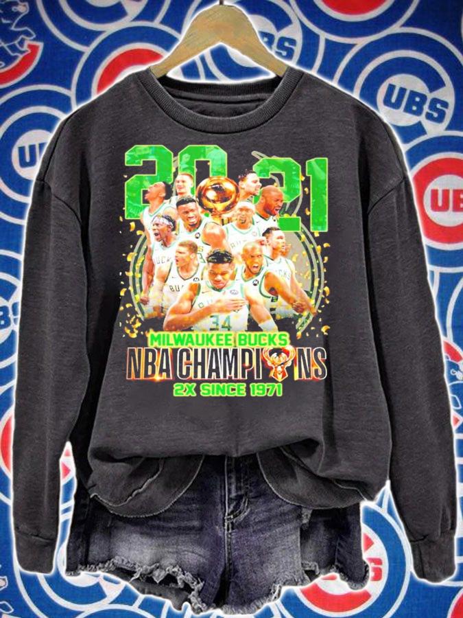 2021 Milwaukee Bucks NBA Champions 2X since 1971 shirt sweatshirt
