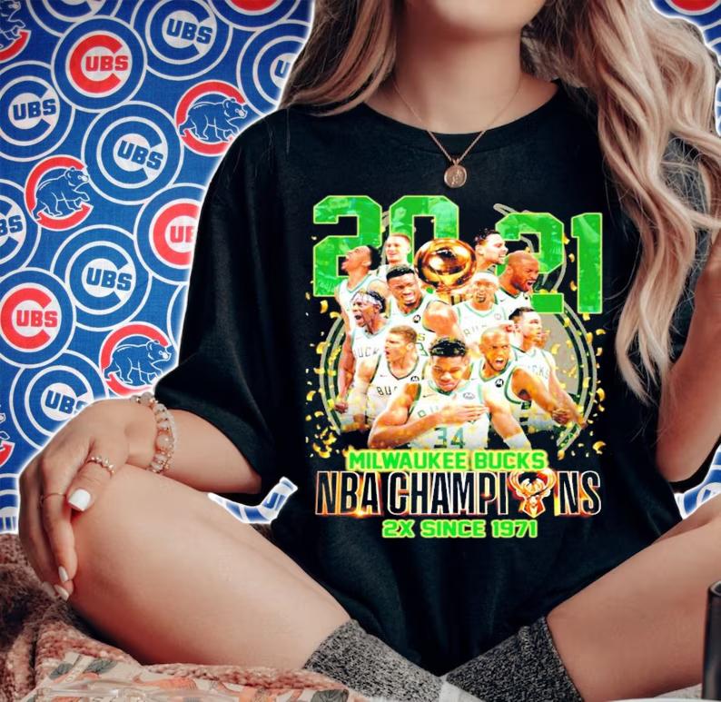 2021 Milwaukee Bucks NBA Champions 2X since 1971 shirt woman shirt