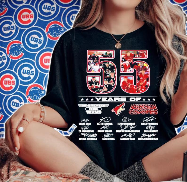 55 years of The Greatest NHL teams Arizona Coyotes shirt woman shirt