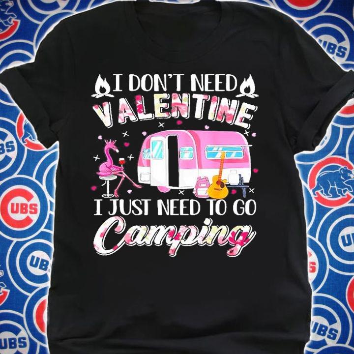I Don't Need Valentine I Just Need To Go Camping T-Shirt