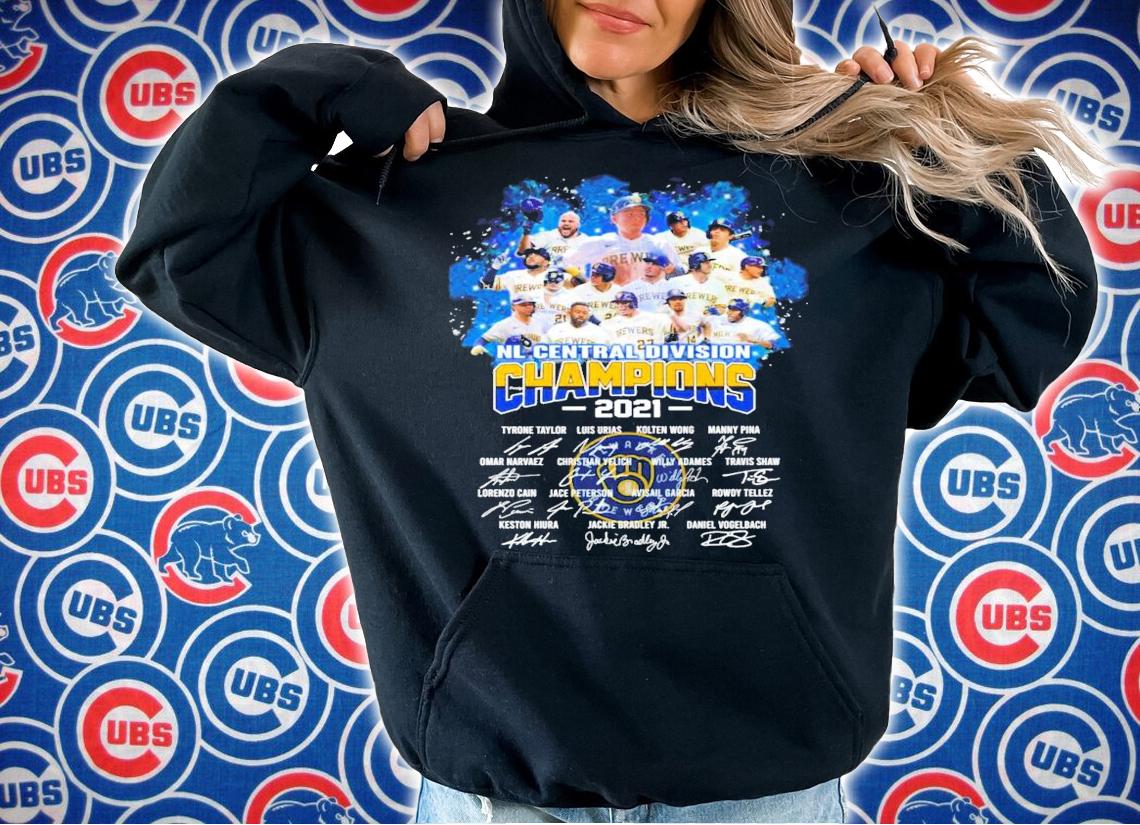 NL Central Division Champions 2021 Milwaukee Brewers signatures shirt hoodie