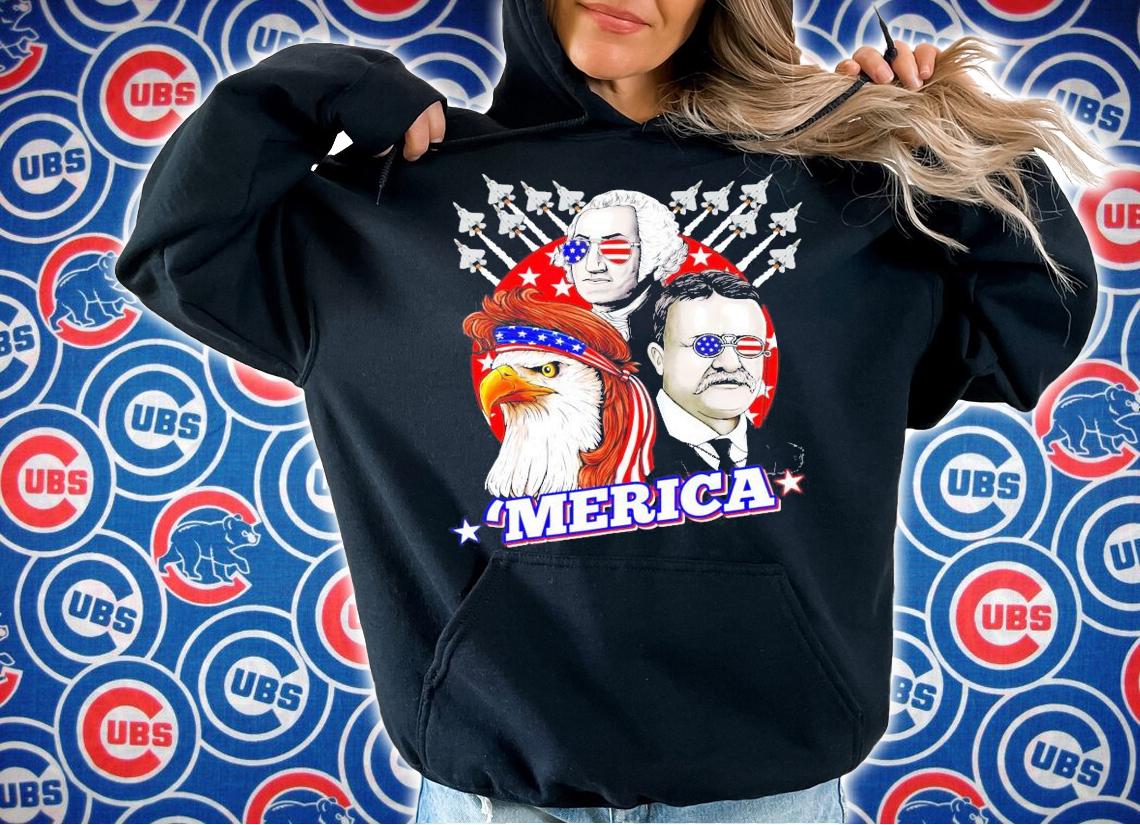 Washington Roosevelt bald eagle 4th of July Patriotic American shirt hoodie