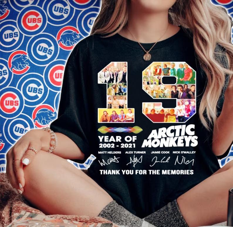19 years of 2002-2021 Arctic Monkeys signatures shirt