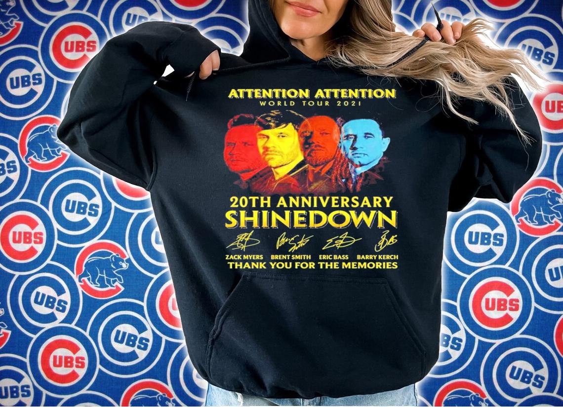 Attention Attention world tour 2021 20th anniversary Shinedown signatures shirt hoodie